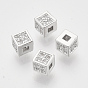 Micro en laiton pavent des perles cubes de zircone, sans nickel, cube