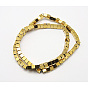 Non-Magnetic Synthetic Hematite Beads, Golden Plated, Cube