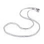304 Stainless Steel Flat Snake Chain Necklaces, with Lobster Claw Clasps, Textured