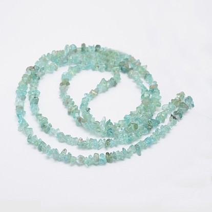 Croustilles apatite naturelle brins de perles, 3~8x3~12x3~5mm, Trou: 1mm, environ 32 pouce