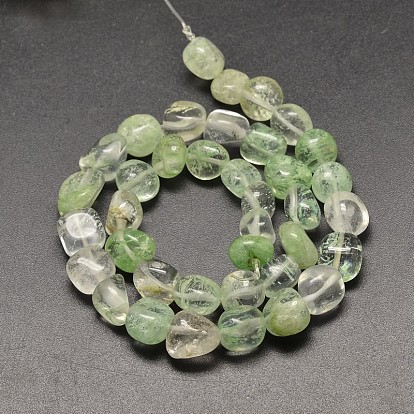 Watermelon Stone Glass Beads Strands, Tumbled Stone, Nuggets, 9~13x9~13x9~13mm, Hole: 1mm, about 35~40pcs/strand, 15.7 inch