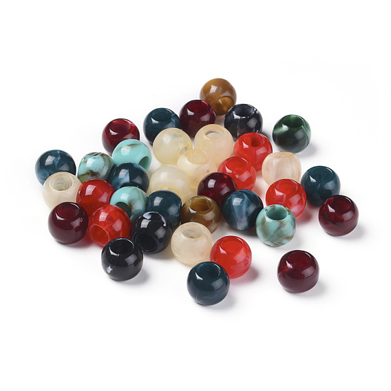 Perles acryliques, style de pierres fines imitation, rondelle