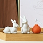 Керамические фигурки кроликов на пасхальную тематику, для украшения рабочего стола домашнего офиса