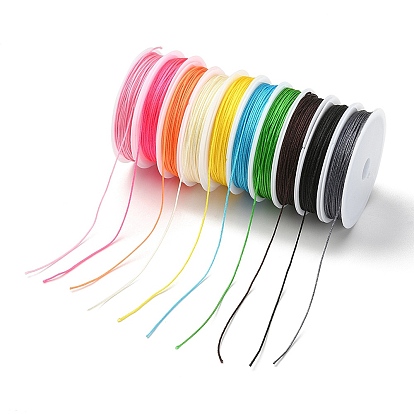 10 Rolls 10 Colors Nylon Beading Thread, Chinese Knot Cord, for Bracelet Making