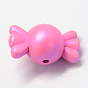 Rubberized Style Opaque Acrylic Beads, Candy, 21x11.8x12mm, Hole: 1.5mm, about 350pcs/500g