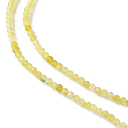Jaunes naturelles perles d'opale brins, facette, ronde