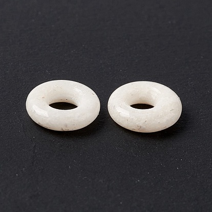 Perles d'agate blanches naturelles, disque/beignet