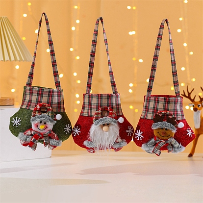 Bolsas de dulces de tela, bolsas de regalo de dulces de dibujos animados de navidad para embalaje de regalo de navidad
