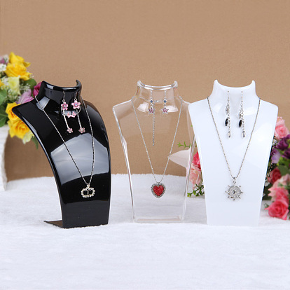 Plastic Bust Necklace Display Stands, Jewelry Holder for Necklace, Earring Storage