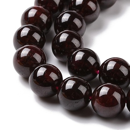 Natural Garnet Round Beads Strands, Grade A