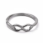 Alloy Infinity & Criss Cross &  Curb Chain Shape Finger Rings Set, Wire Wrap Cuff Rings, Open Rings for Women