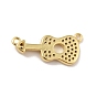 Brass Micro Pave Cubic Zirconia Pendants, Cadmium Free & Lead Free, Long-Lasting Plated, Guitar, Clear