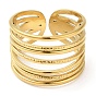 304 Stainless Steel Open Cuff Rings, Multi Lines