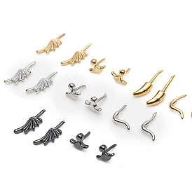 Brass Head Pins, for Ghost Witch Baroque Pearl Making, Angel Wing & Cat Tail & Teardrop Shape