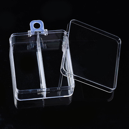 Conteneurs de stockage de billes de polystyrène, avec couvercle et 2 grilles, pour bijoux perles petits accessoires, rectangle