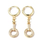 Boucles d'oreilles créoles pendantes avec anneau de cercle en zircone cubique transparente, bijoux en laiton de placage de rack pour les femmes