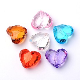 Transparent Acrylic Beads, Heart