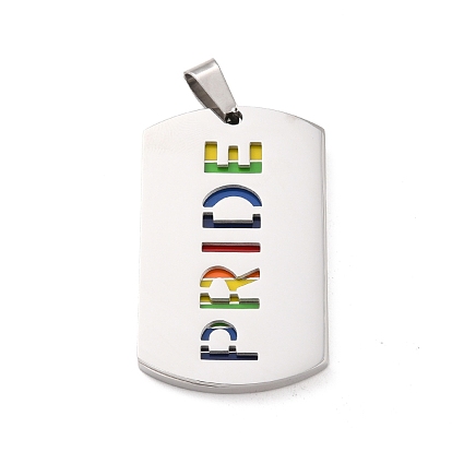 Collar del orgullo del arco iris, collar con colgante de tarjeta del ejército con palabra de orgullo para hombres y mujeres