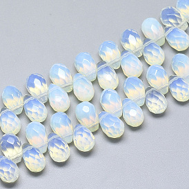 Opalite Beads Strands, Top Drilled Beads, Faceted, Teardrop
