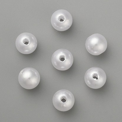 Billes en perles d'imitation en plastique abs, ronde