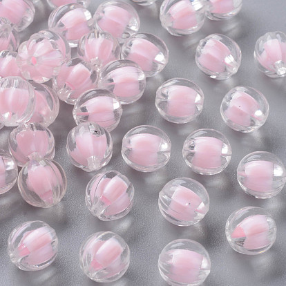 Perles acryliques transparentes, Perle en bourrelet, citrouille
