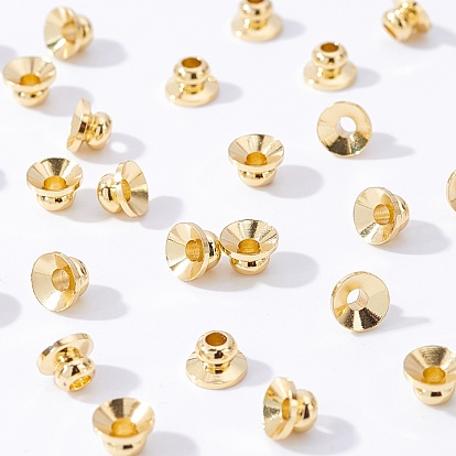 Brass Bead Caps, Cadmium Free & Nickel Free & Lead Free, Real 18K Gold Plated
