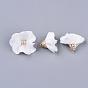 Handmade Cloth Pendant Decorations, with Alloy Findings, Flower