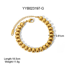 304 браслеты-цепочки с прямоугольными звеньями из нержавеющей стали, реальный 18 k позолоченный