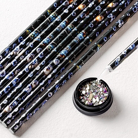Acrylique nail art strass cueilleurs cire stylos, nail art dotting outils, point nail art artisanat outil stylo
