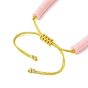 MIYUKI Glass Seed Rectangle Charm Bracelet, Adjustable Polymer Clay Heishi Surfer Preppy Bracelet