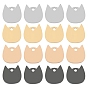 SUNNYCLUE 16Pcs 4 Colors 304 Stainless Steel Laser Cut Charms, Stamping Blank Tag, Cat Head