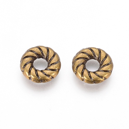 Tibetan Style Alloy Spacer Beads, Lead Free & Cadmium Free, Donut, 8x2mm, hole: 3mm