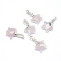 Mixed Gemstone Charms, with Long-Lasting Plated Brass Findings, Faceted, Star