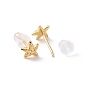 Brass Starfish Stud Earrings for Women, Cadmium Free & Lead Free