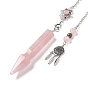 Gemstone Pointed Dowsing Pendulums, with Eco-Friendly Brass Findings, Platinum, Cadmium Free & Lead Free, Bullet