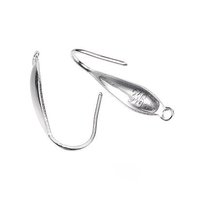 316 Surgical Stainless Steel Earring Hooks, with Vertical Loop