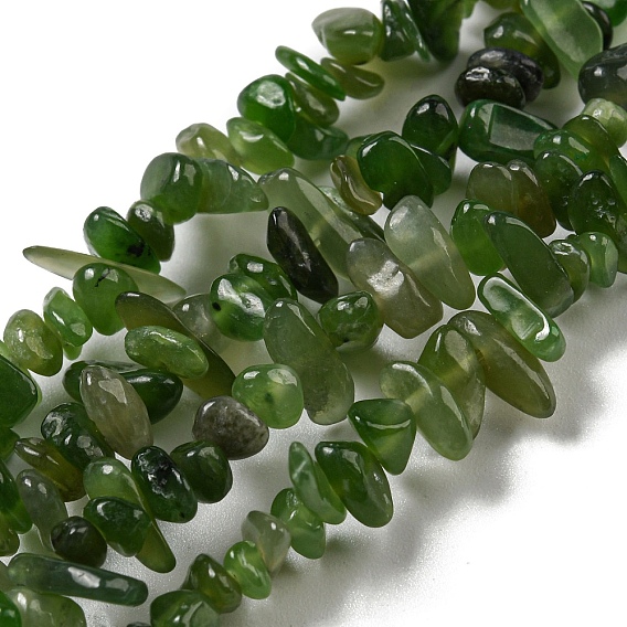 Chapelets de perles en jade naturel, puce