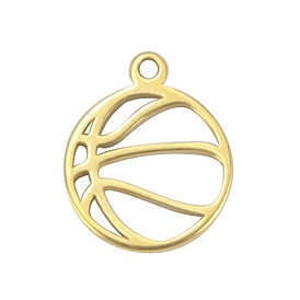 Stainless Steel Charms, Cut-Out, Ball, Golden