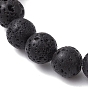Dyed Natural Lava Rock & Pearl Beaded Stretch Bracelet