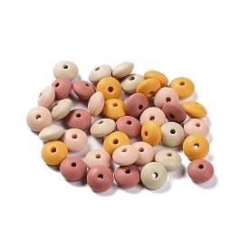 Perles focales en silicone de qualité alimentaire rondelle, perles à mâcher pour les jouets de dentition, Diy soins infirmiers colliers faisant