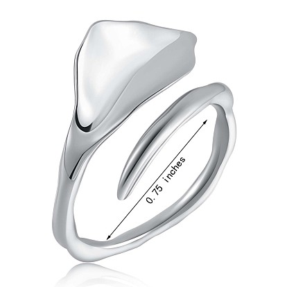 925 anillo de puño abierto triangular de plata esterlina para hombres y mujeres