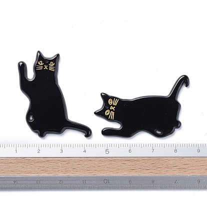 Pendentifs acryliques, 3 j imprimé, forme de chat