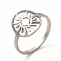304 Stainless Steel Hollow Out Sun Finger Ring for Women