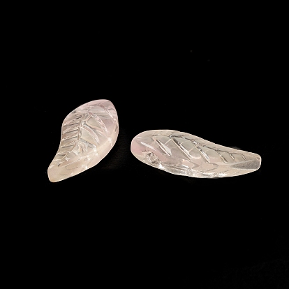 Spray Painted Transparent Glass Beads, Top Drilled, Leaf
