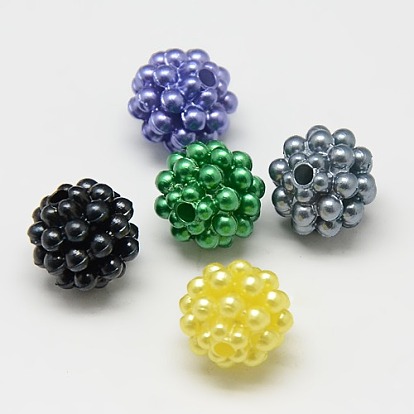 Granos de acrílico de la perla de imitación, rondo, 10 mm, agujero: 1 mm, sobre 1500 unidades / libra