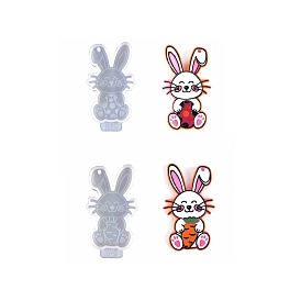 Easter Rabbit Silicone Keychain Pendant Molds, Resin Casting Molds, for UV Resin, Epoxy Resin Craft Making