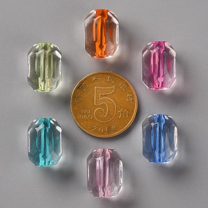 Perles acryliques transparentes, ovale, facette