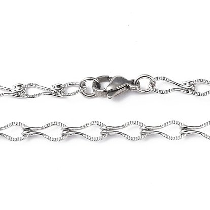 201 collar de cadena de eslabones de lágrima de acero inoxidable para hombres y mujeres