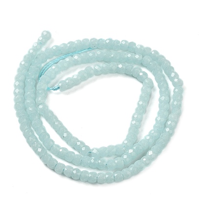 Synthetic Luminous Stone Beads Strands, Faceted, Round, Glow in the Dark