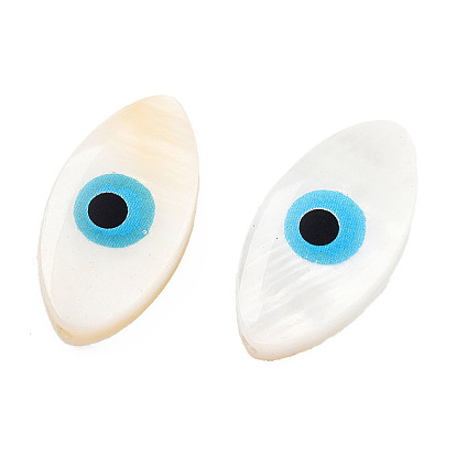 Evil Eye Natural Freshwater Shell Beads